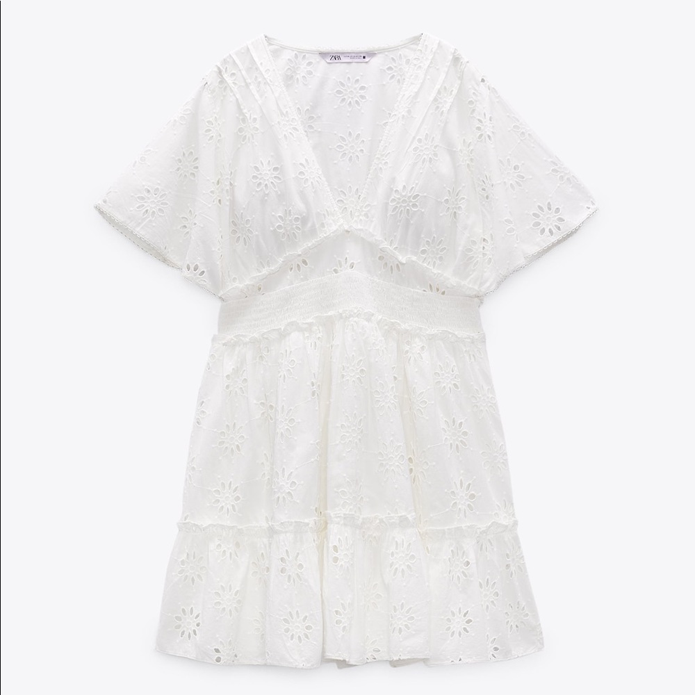 Zara Openwork Embroidered Mini Dress - Picture 5 of 8